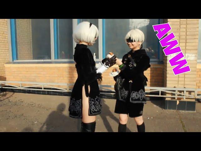 NieR Automata 2B and 9S Cosplay at Oni no Yoru 2018