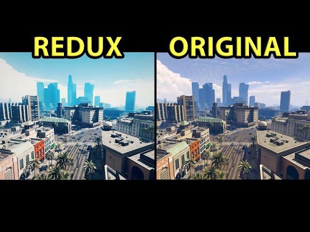 GTA V - Redux Graphics vs Original Graphics (Side by Side)