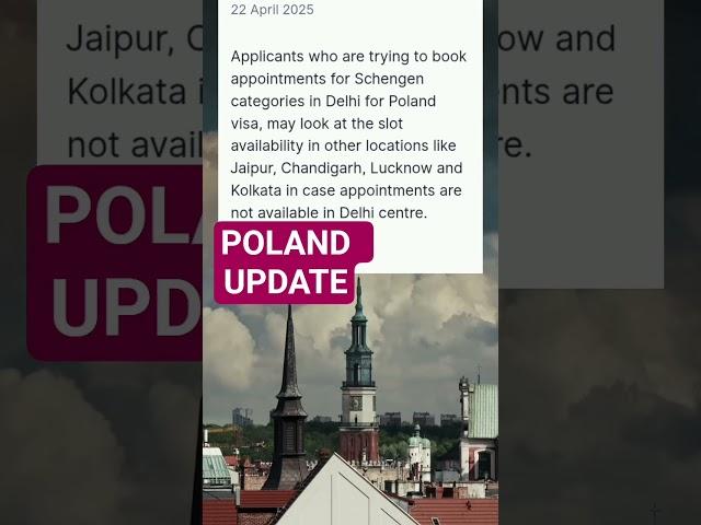 Poland appointment update|Schengen visa poland #poland #visa