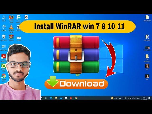 how to Install WinRAR  on windows 10 || latest version 2022 (HINDI)