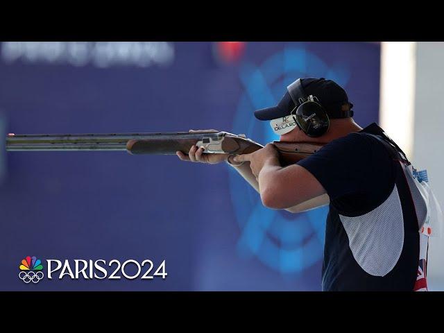 Great Britain's Nathan Hales sets Olympic record in men's trap final | Paris Olympics | NBC Sports