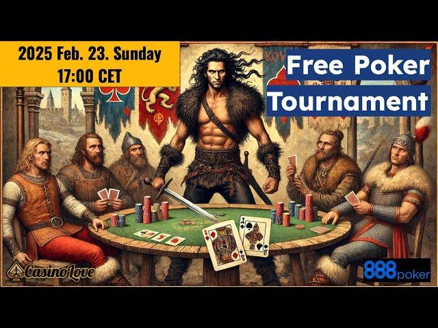 Free Poker Tournament (Freeroll) at 888 Poker - 2025 February 23. (Sunday) 17:00 CET