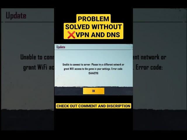Bgmi unable to connect to server please try a different network Problem Solved #shorts #short
