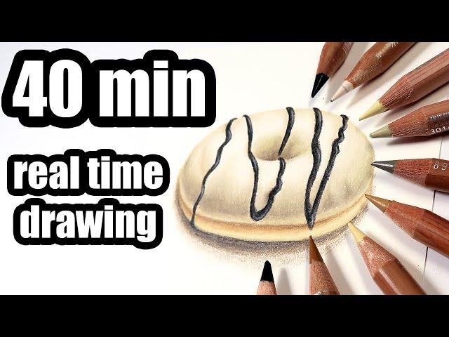 How to draw realistic donut with colour pencils