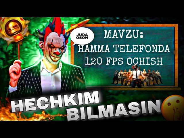 120 FPS QILISH // TELEFONNI PUBGDA QOTMAYDIGAN QILISH 2024 // PUBG MOBILE