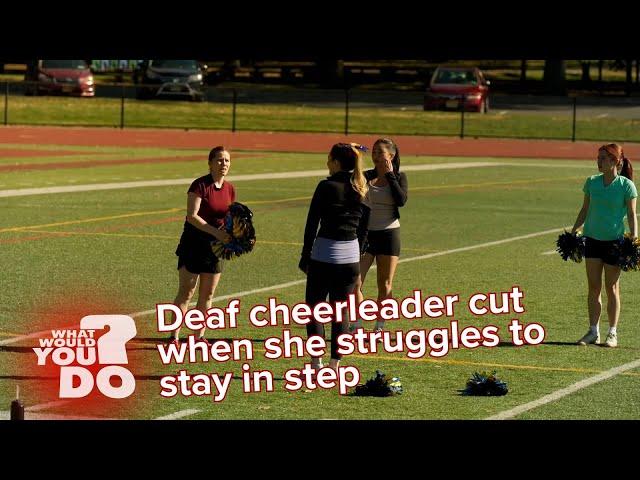 Deaf cheerleader cut when she struggles to stay in step