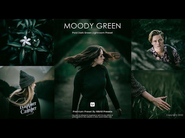 Premium Moody Green Lightroom Preset | Dark Green Preset | DNG, XMP Available