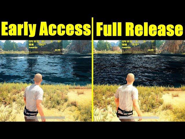 PUBG Full Release Vs Early Access Ultra GTX 1080 TI 8700K Frame Rate Comparison