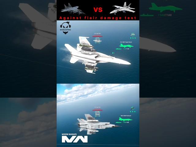 f18 super hornet vs mig 31 against flair damage test #modernwarships #shorts