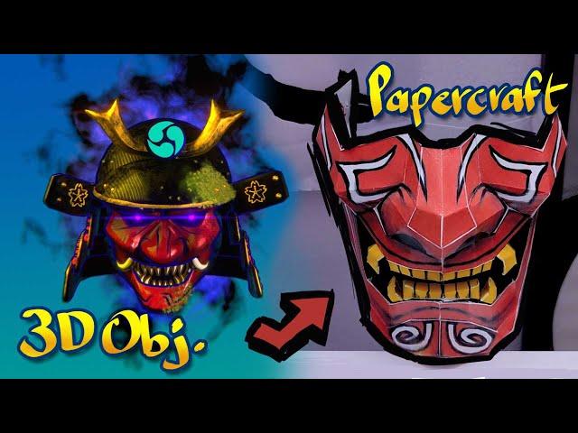 HOW TO MAKE a SAMURAI MASK Papercraft using Blender and Pepakura Designer