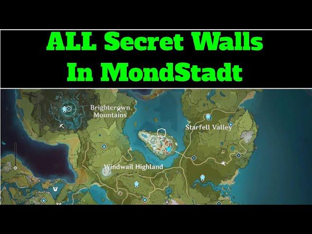 Genshin impact Secret Walls (Hidden Chests) All Locations in MondStadt/guide