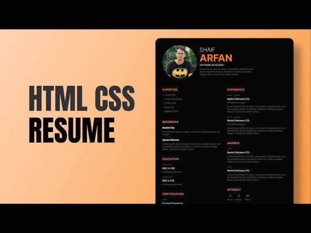 HTML CSS Resume | Beginner Project