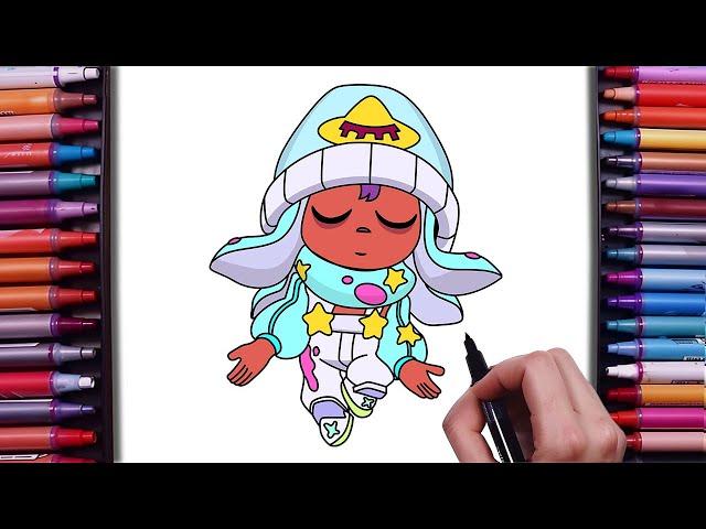 How to Draw Jellyfish Sandy From Brawl Stars | New Sandy Skin |  Step By Step Drawing Tutorial