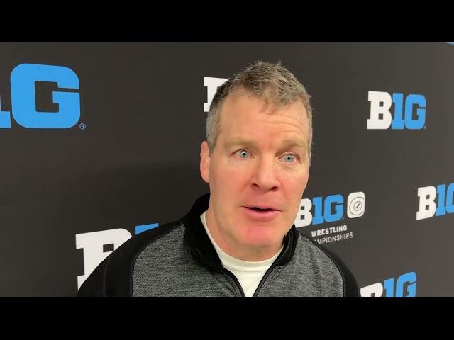 Iowa HC Tom Brands after day one at 2025 Big Ten Championships