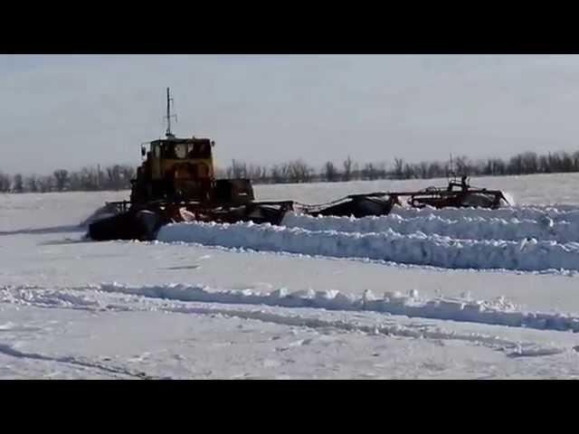 Испытания снегопаха СВШ-14 на полях ОАО "Родинский"