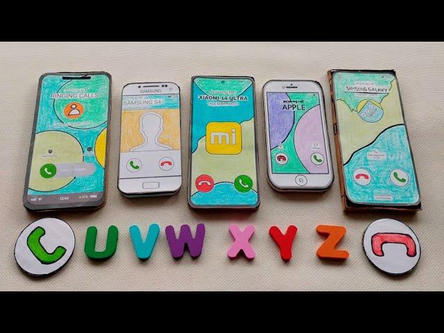 IPHONE/ SAMSUNG S4 mini/ Xiaomi 14U/ IPHONE5/ SAMSUNG incoming call with alphabet wood and button