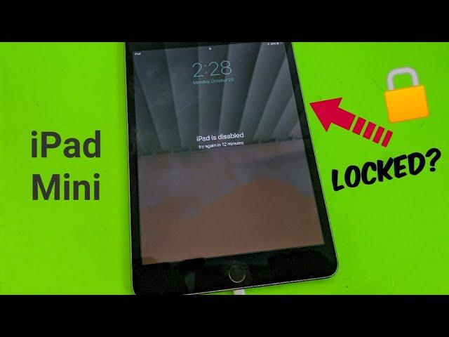 iPad Mini 4 how to reset forgot password, screen lock, disabled...