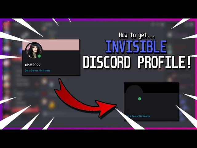 How to get an Invisible name and profile picture on discord.