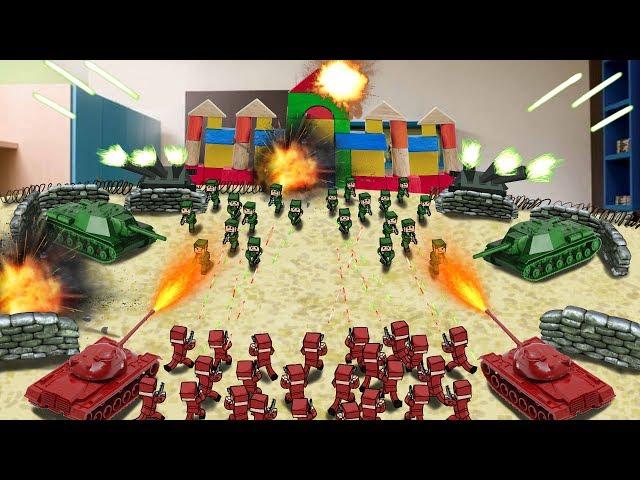 Minecraft | RED VS GREEN BASE CHALLENGE - Army Soldier War! (Protect the BASE)