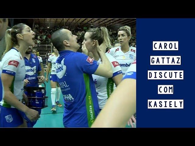 Carol Gattaz discute com Kasiely e Thaisa reage de forma inusitada | Minas x Praia Clube