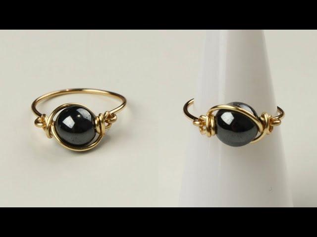 Wire Wrapped Hematite Bead Ring Tutorial