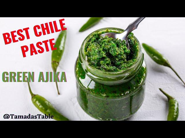 Easy Green Chili Sauce and Paste Recipe | Green Ajika