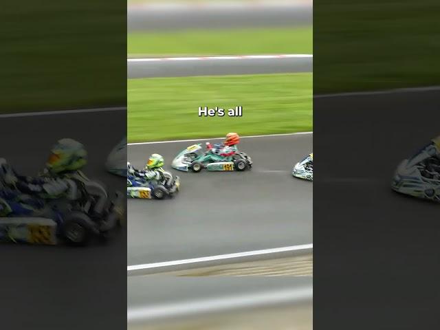 RIDICULOUS Outside DOUBLE overtake by Young Go-Kart racer