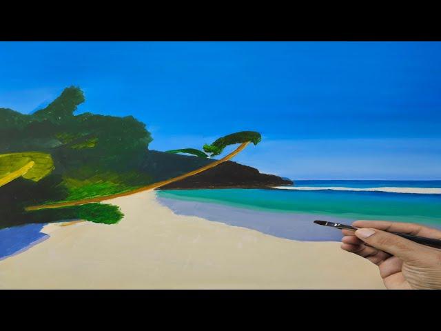 Tropical Beach Painting Tutorial | Oil Painting Tutorial | Jaan Colors Art