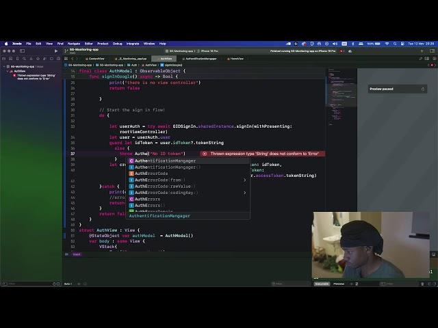 coding + just chatting | 5g monitoring system development (swift iOS)