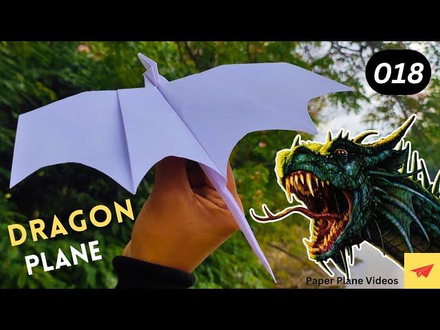 how to make a paper dragon plane - ( flying super ) - origami dragon paper plane - (perfect landing)