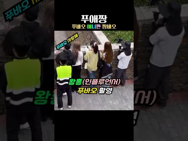 왕홍 스타 푸바오 방사장에서 촬영