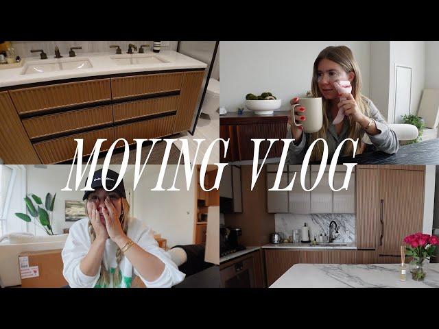 moving vlog: organizing bathroom + shower, apartment updates, phillips hue lights