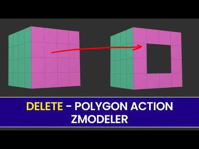 How to Delete - Polygon Action - ZModeler - ZBrush Tutorial for Beginners