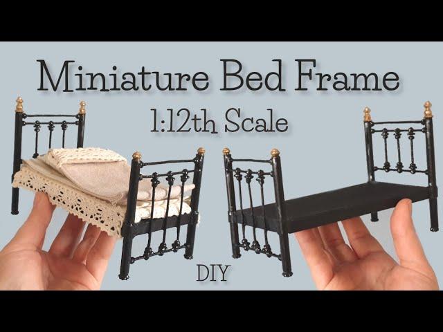 DIY Dollhouse Single BED Frame #CraftIdeasMiniature #miniaturasColecionáveis #MiniaturasCriativas