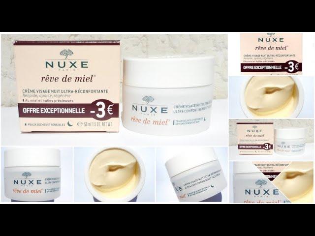 NUXE Rêve de Miel Crème Visage Nuit Ultra Réconfortante  Peaux Sèches et Sensibles