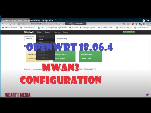 OpenWrt 18.06.4 : How to sett up MWAN3 Configuration