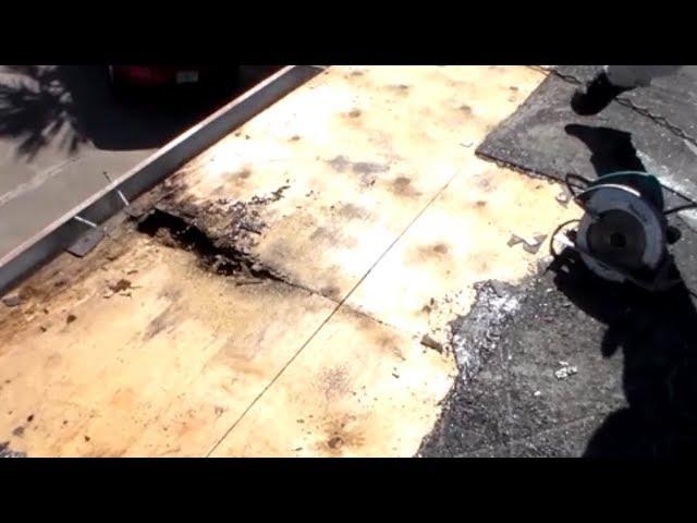 Water Damage Repair on a Flat Roof - Roofing