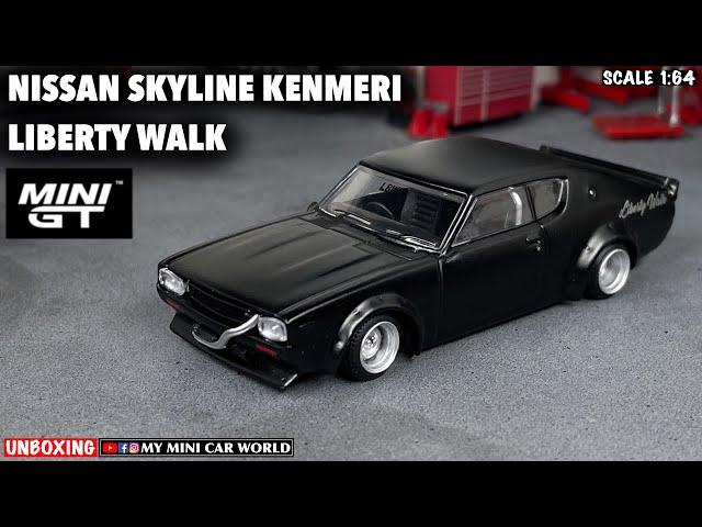 『MY MINI CAR WORLD』UNBOXING MINI GT 1/64 NISSAN SKYLINE KENMERI LIBERTY WALK - MATTE BLACK