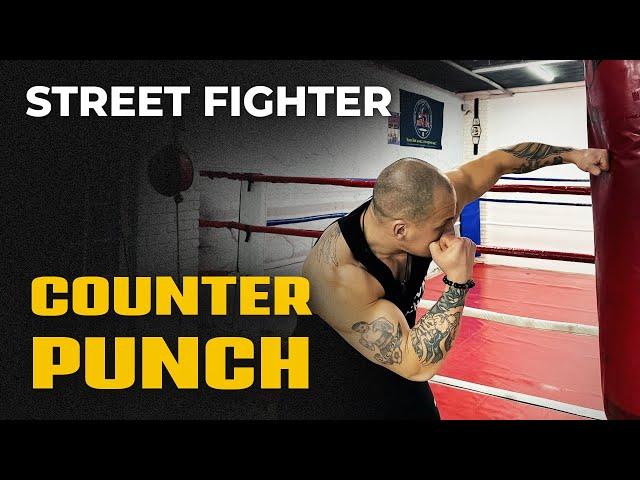 Counter punch. Street fight. Boxing technique.