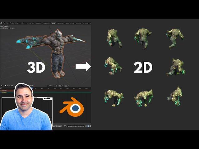 Render 8 Direction Animated Sprites in Blender with Python