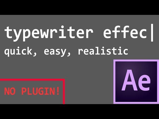 Typewriter Effect in After Effects (No Plugin, Quick, Actually Looks Good)