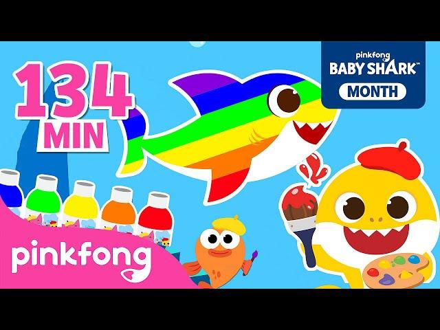  Learn Colors with Baby Shark | 120+ Minutes of Fun Color Songs | Rainbow Poo + More | Pinkfong