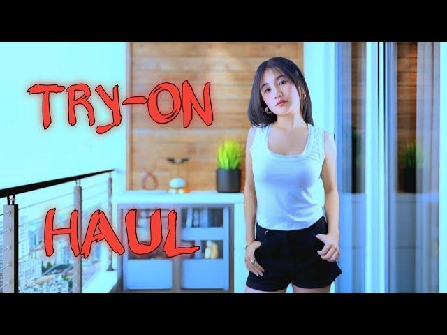 [4K] Transparent Mini Top See-through clothing TRY ON HAUL WITH EMILY JOHN NO BRA TREND