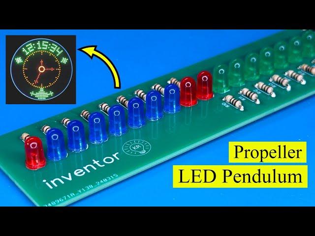 how to make Propeller LED Pendulum Clock, using Arduino NANO, Simple to make