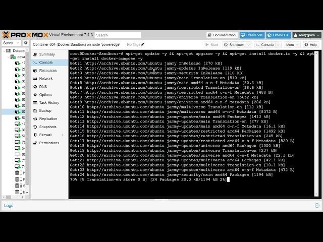 Easy setup: Docker Environment inside ProxMox LXC Container