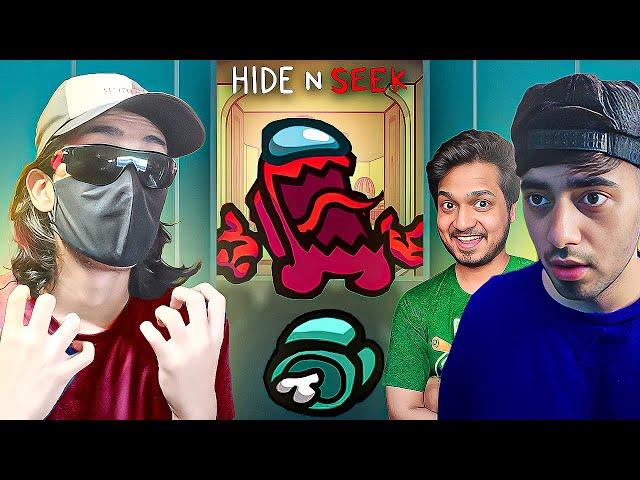 HIDE AND SEEK with HIMLANDS FRIENDS in AMONG US *(crazy gameplay)*