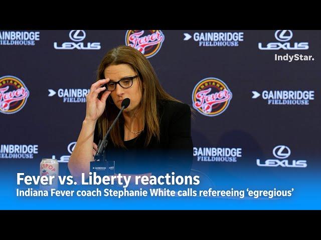 Fever coach postgame interview on 'egregious' no-foul call on Caitlin Clark buzzer beater vs Liberty