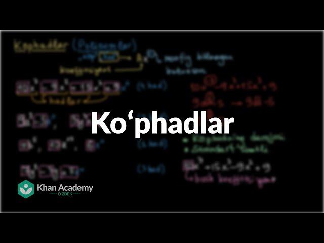 Koʻphadlar | Algebra 1