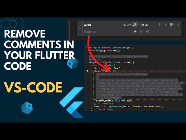 How to remove Flutter create comments in just 2 steps in your code