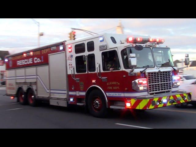 Elizabeth Fire Department Rescue 1 And Chief Responding 1-11-24